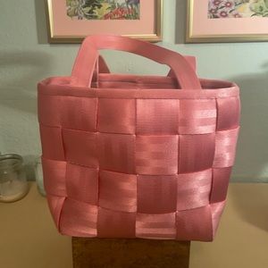 Pink seatbelt purse